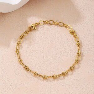 7.5" Womens 14K Gold Chain Link Style Bracelet NEW 14 Karat Silver Jewelry 7.5in